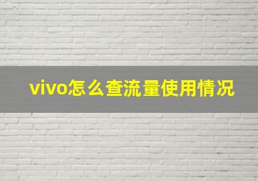 vivo怎么查流量使用情况