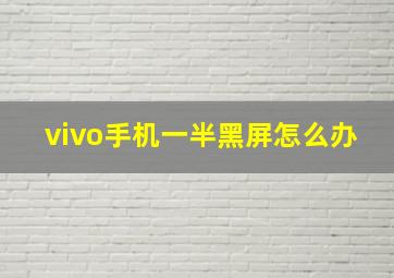 vivo手机一半黑屏怎么办