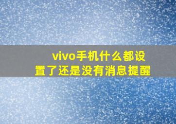 vivo手机什么都设置了还是没有消息提醒