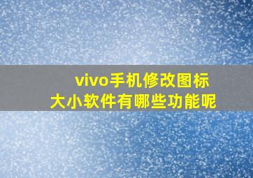 vivo手机修改图标大小软件有哪些功能呢