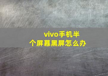 vivo手机半个屏幕黑屏怎么办