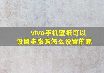 vivo手机壁纸可以设置多张吗怎么设置的呢