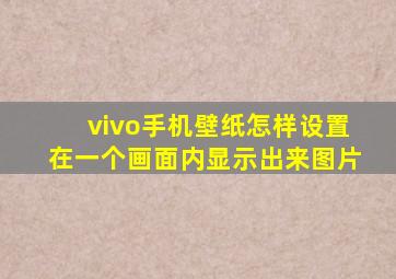 vivo手机壁纸怎样设置在一个画面内显示出来图片