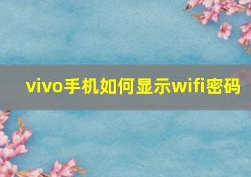 vivo手机如何显示wifi密码