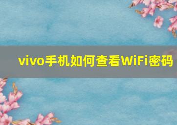 vivo手机如何查看WiFi密码