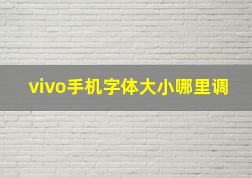 vivo手机字体大小哪里调