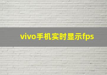 vivo手机实时显示fps