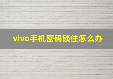 vivo手机密码锁住怎么办