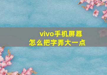 vivo手机屏幕怎么把字弄大一点