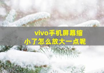 vivo手机屏幕缩小了怎么放大一点呢