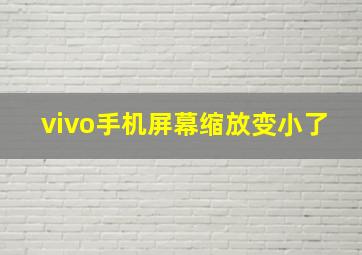 vivo手机屏幕缩放变小了