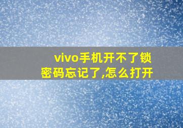 vivo手机开不了锁密码忘记了,怎么打开