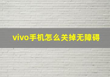 vivo手机怎么关掉无障碍