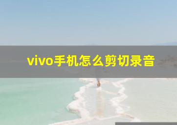 vivo手机怎么剪切录音