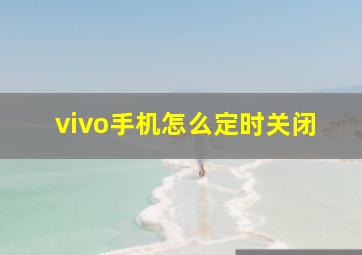 vivo手机怎么定时关闭