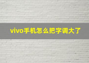 vivo手机怎么把字调大了