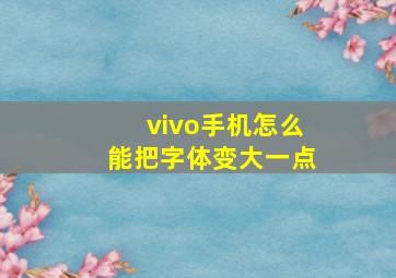 vivo手机怎么能把字体变大一点