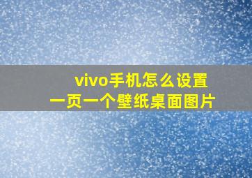 vivo手机怎么设置一页一个壁纸桌面图片