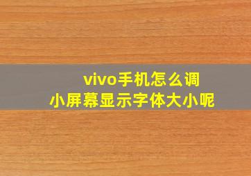 vivo手机怎么调小屏幕显示字体大小呢