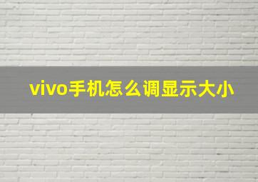 vivo手机怎么调显示大小