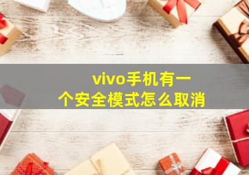 vivo手机有一个安全模式怎么取消