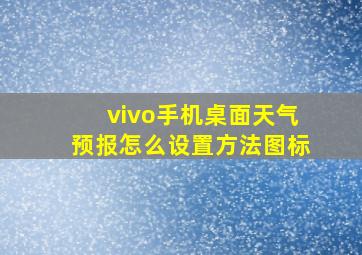 vivo手机桌面天气预报怎么设置方法图标