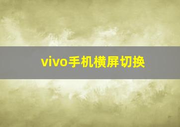 vivo手机横屏切换