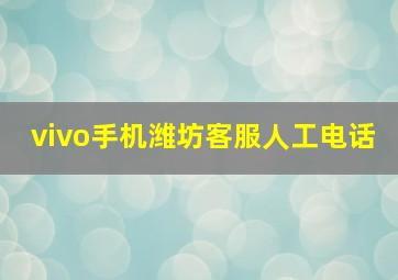 vivo手机潍坊客服人工电话