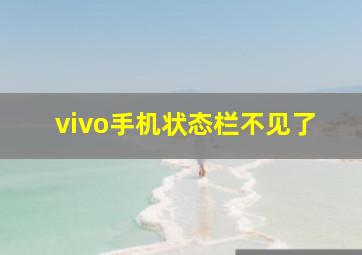 vivo手机状态栏不见了