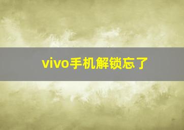 vivo手机解锁忘了