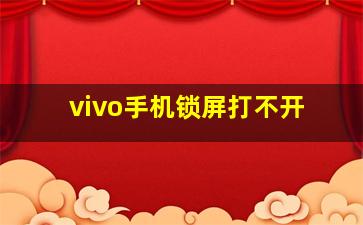 vivo手机锁屏打不开