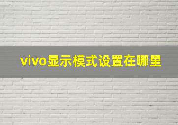 vivo显示模式设置在哪里