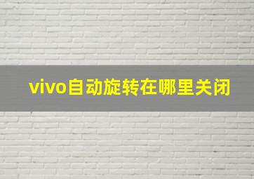 vivo自动旋转在哪里关闭