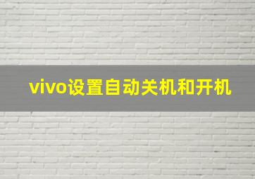 vivo设置自动关机和开机