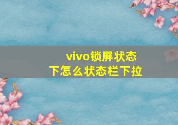 vivo锁屏状态下怎么状态栏下拉