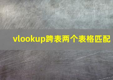 vlookup跨表两个表格匹配