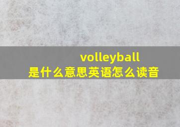 volleyball是什么意思英语怎么读音