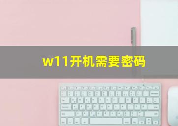 w11开机需要密码