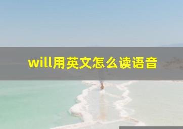 will用英文怎么读语音