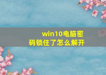 win10电脑密码锁住了怎么解开