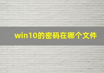 win10的密码在哪个文件