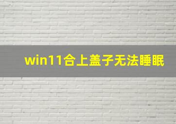 win11合上盖子无法睡眠