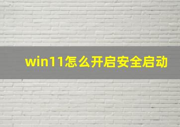 win11怎么开启安全启动