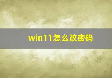 win11怎么改密码