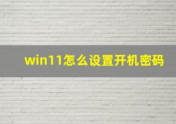 win11怎么设置开机密码