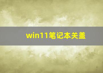 win11笔记本关盖