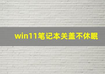 win11笔记本关盖不休眠