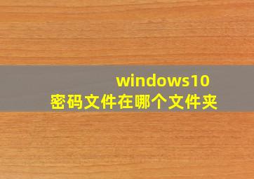 windows10密码文件在哪个文件夹