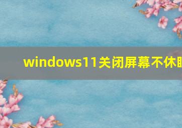 windows11关闭屏幕不休眠