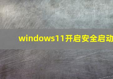 windows11开启安全启动